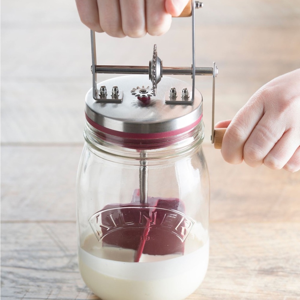 Kilner Glass Butter Churner with Red Accents - Picture 5 of 6